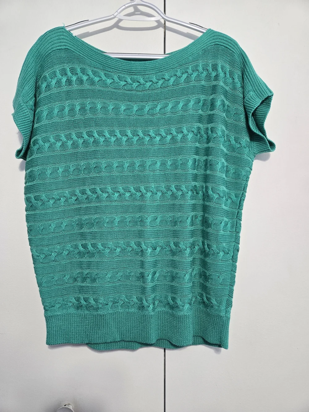 Lauren Ralph Lauren Cable Knit Dolman Sweater Top Green Size Large